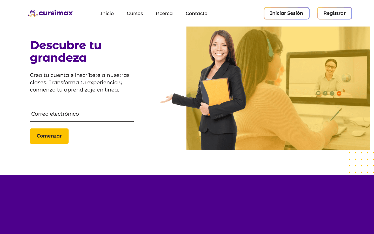 Cursimax course marketplace home page